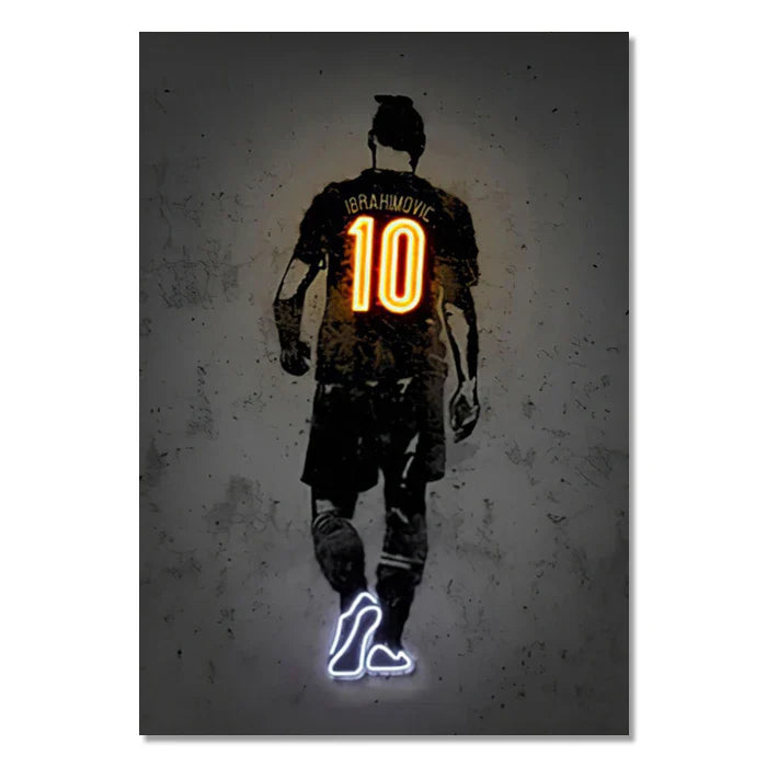 ’Sports Stars Neon Wall Art Print’