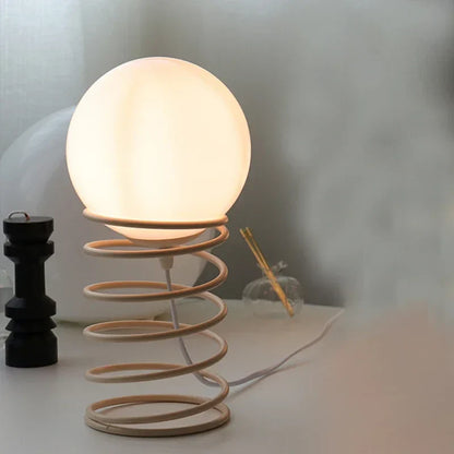 Spring Glass Table Lamp Bauhaus Furniture - Cream