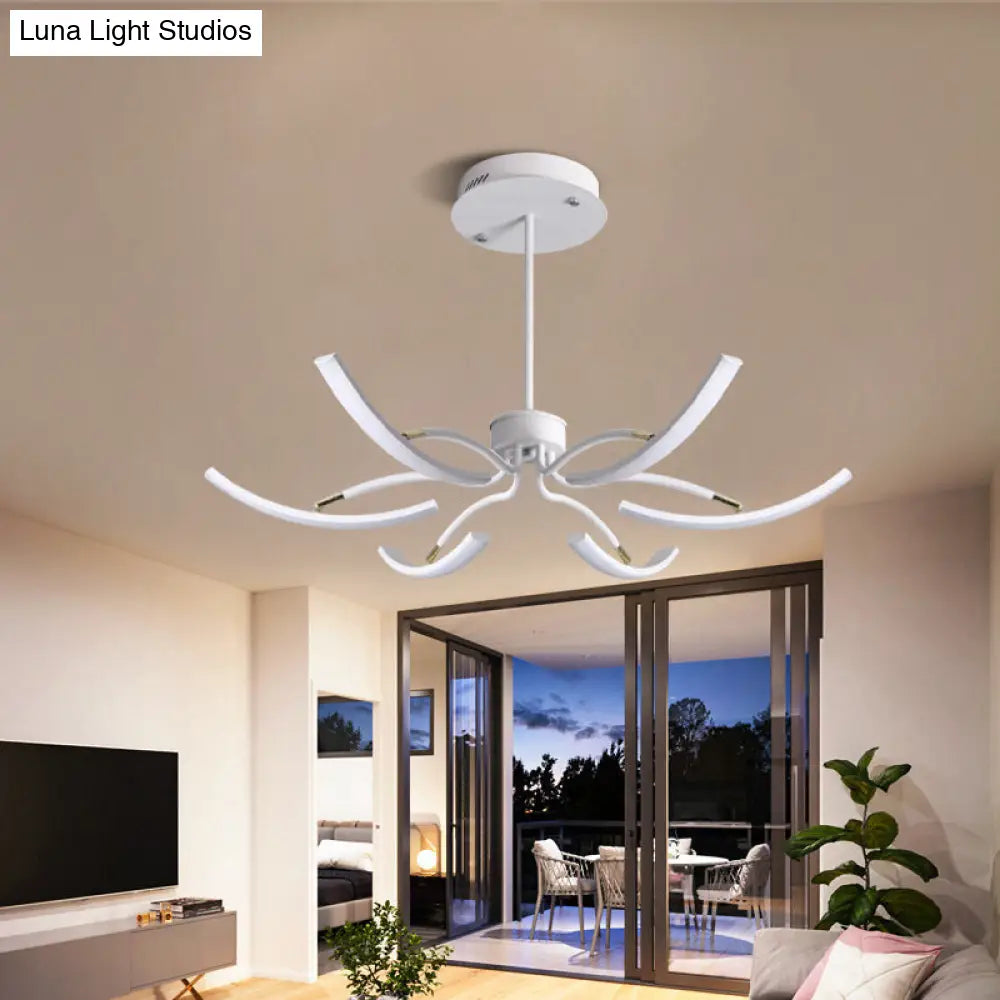 Lámpara de araña Sputnik - Acrílico, 6/10 luces, luz colgante blanca en blanco cálido