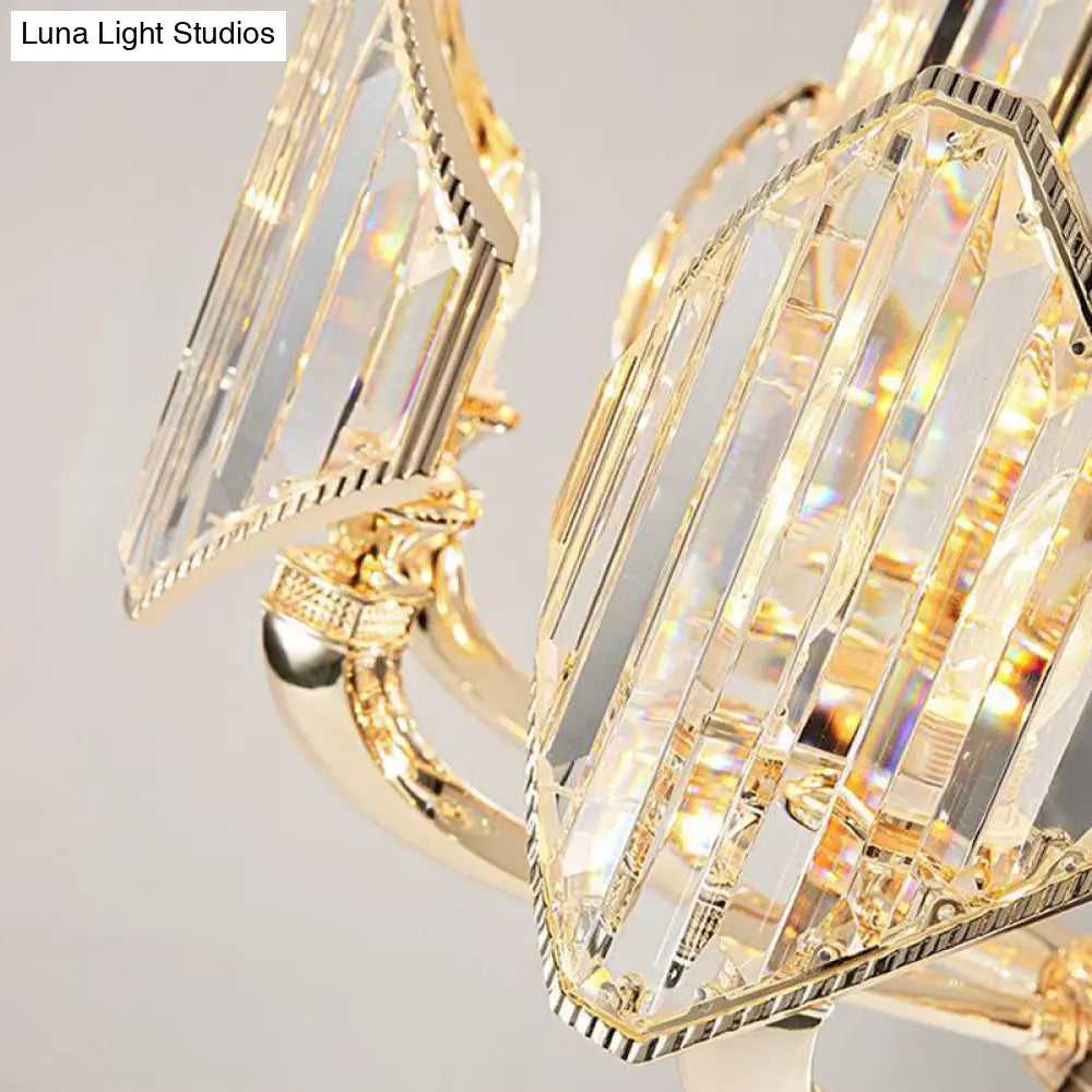 Lámpara de techo colgante Sputnik Crystal: elegante lámpara de techo dorada de 6 luces