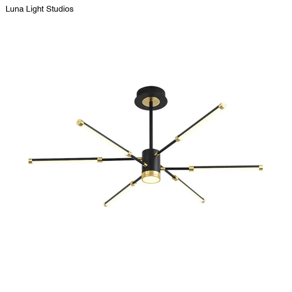 Lámpara de techo colgante moderna Sputnik - Metal, acabado negro, 6/8 luces - Luz de suspensión cálida/blanca
