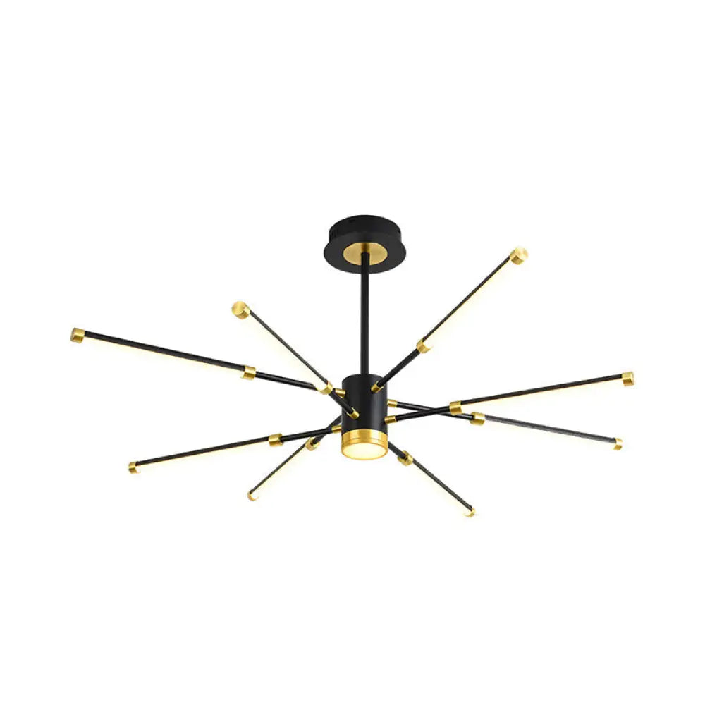 Lámpara de techo colgante moderna Sputnik - Metal, acabado negro, 6/8 luces - Luz de suspensión cálida/blanca
