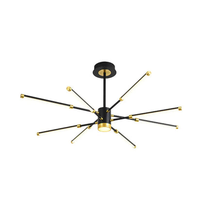 Lámpara de techo colgante moderna Sputnik - Metal, acabado negro, 6/8 luces - Luz de suspensión cálida/blanca