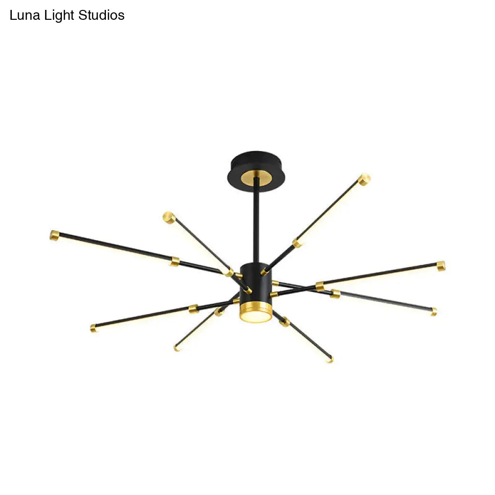 Lámpara de techo colgante moderna Sputnik - Metal, acabado negro, 6/8 luces - Luz de suspensión cálida/blanca