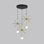 Sputnik Style Gold Pendant Lighting for Coffee Shops - Industrial Iron Suspension Light with 3 Lights