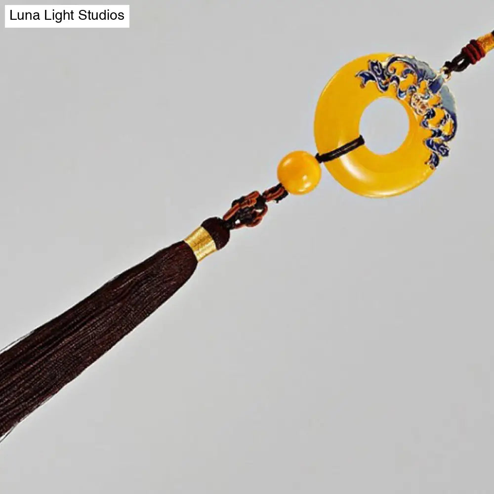 DecorBites™ DecorBites™ Square Flush Ceiling Light with 5 Fabric Lights – Traditional White Fixture for Bedroom