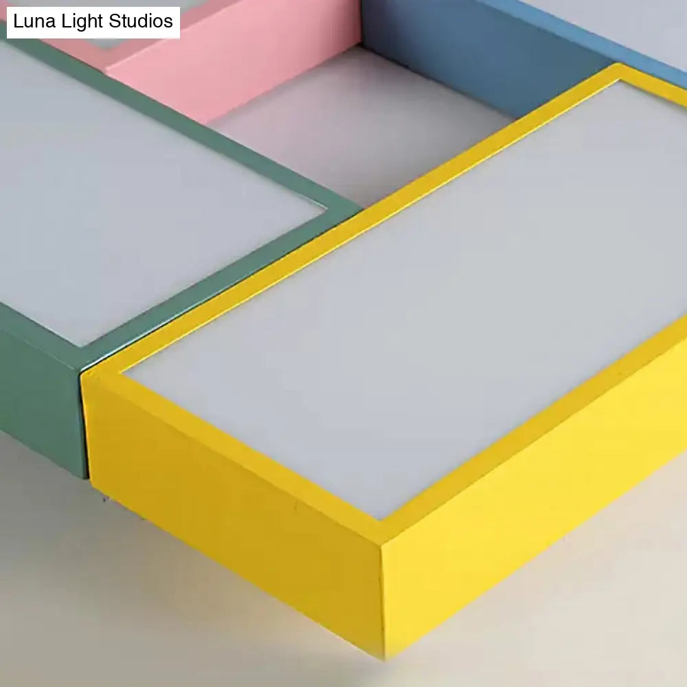 DecorBites™ DecorBites™ Square Game Room Ceiling Mount Light: Acrylic Macaron Loft LED Ceiling Lamp