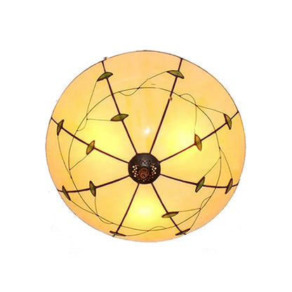 DecorBites™ DecorBites™ Stained Glass Bowl Flushmount Light with Rustic Charm for Indoor Living Room