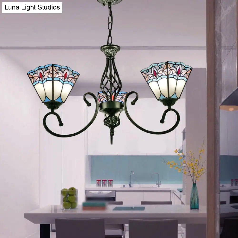 Stained Glass Chandelier Pendant for Traditional Dining Rooms