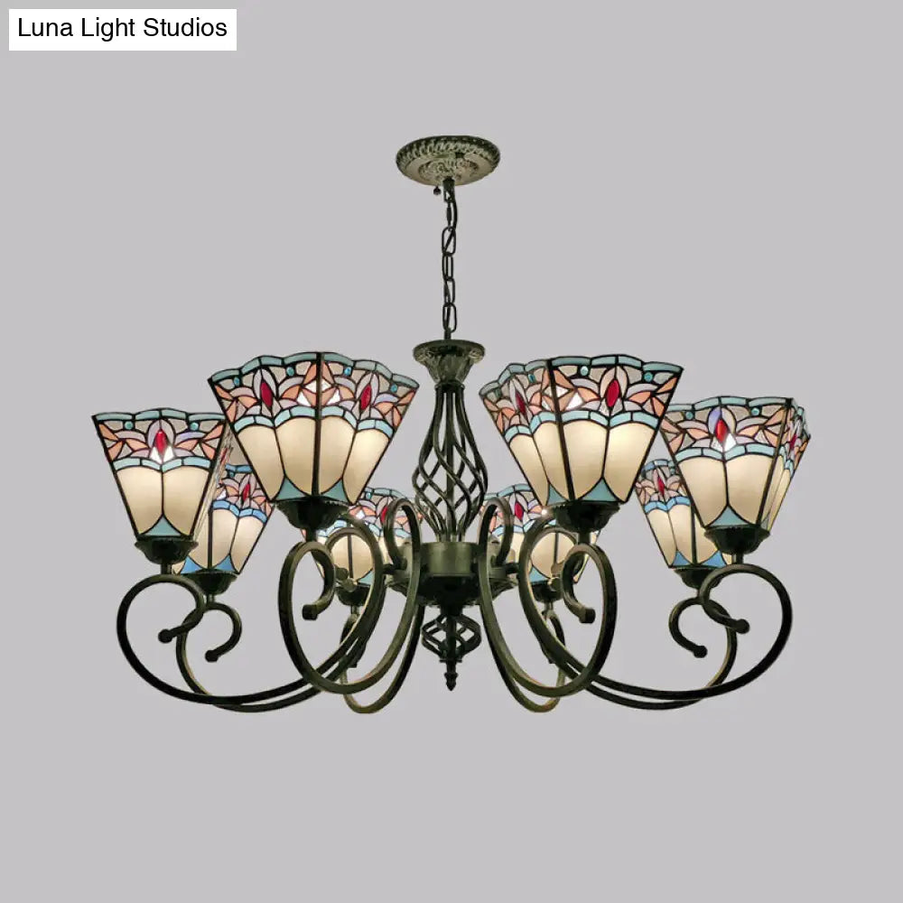 Stained Glass Chandelier Pendant for Traditional Dining Rooms