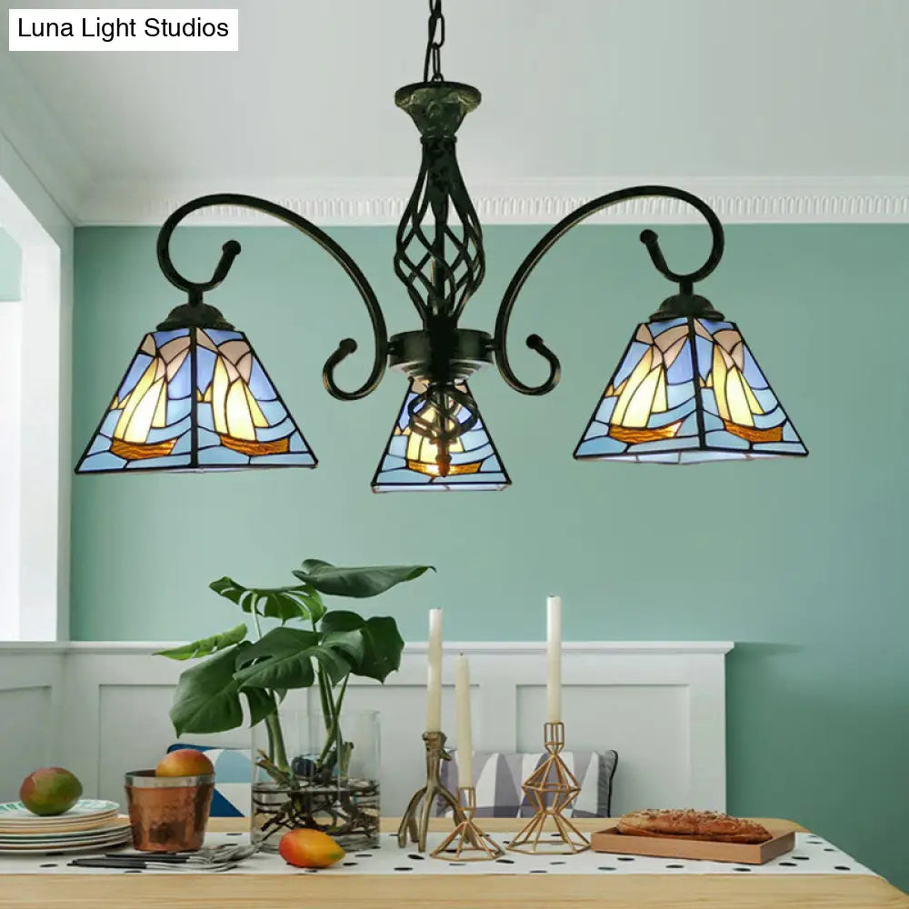 Stained Glass Chandelier Pendant for Traditional Dining Rooms