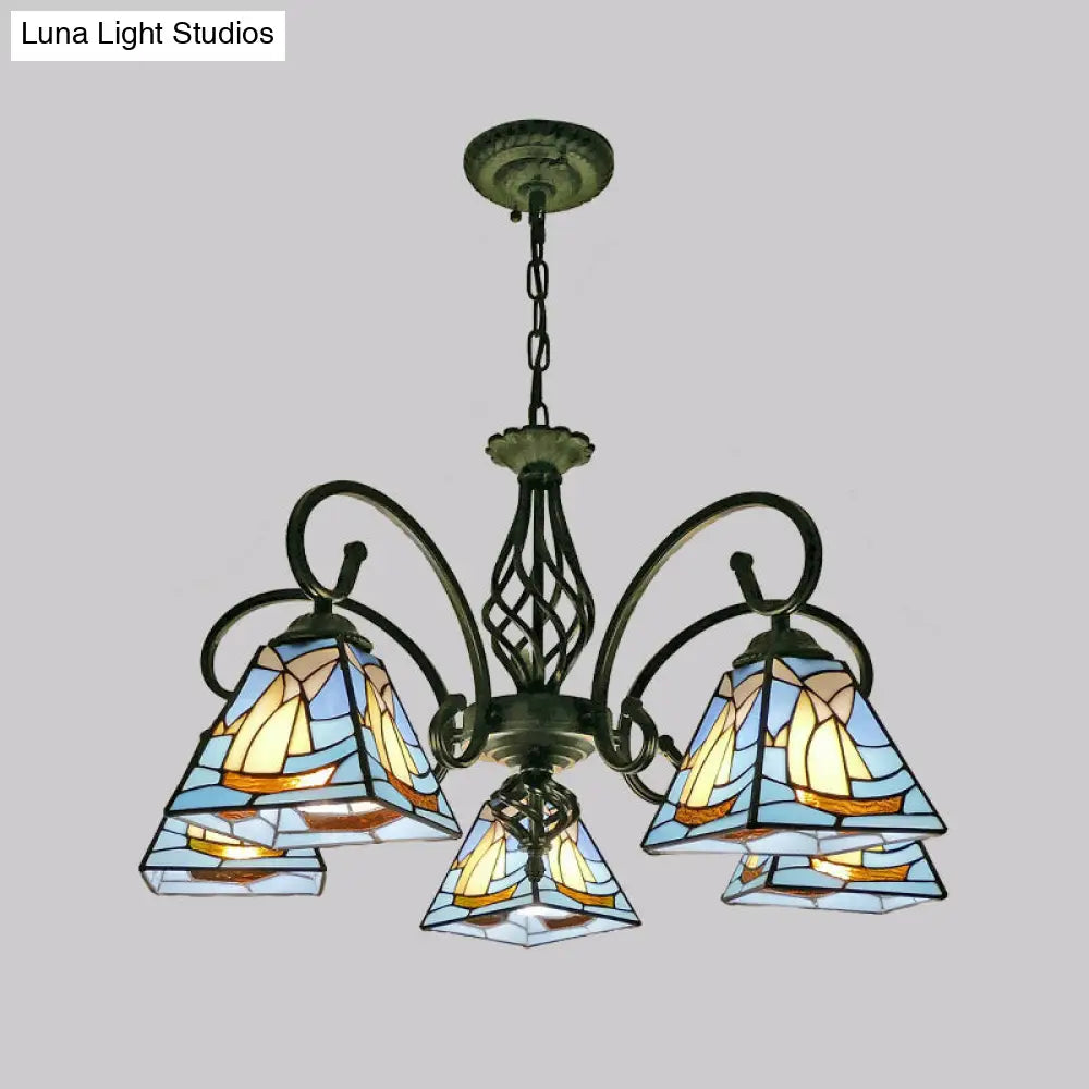 Stained Glass Chandelier Pendant for Traditional Dining Rooms