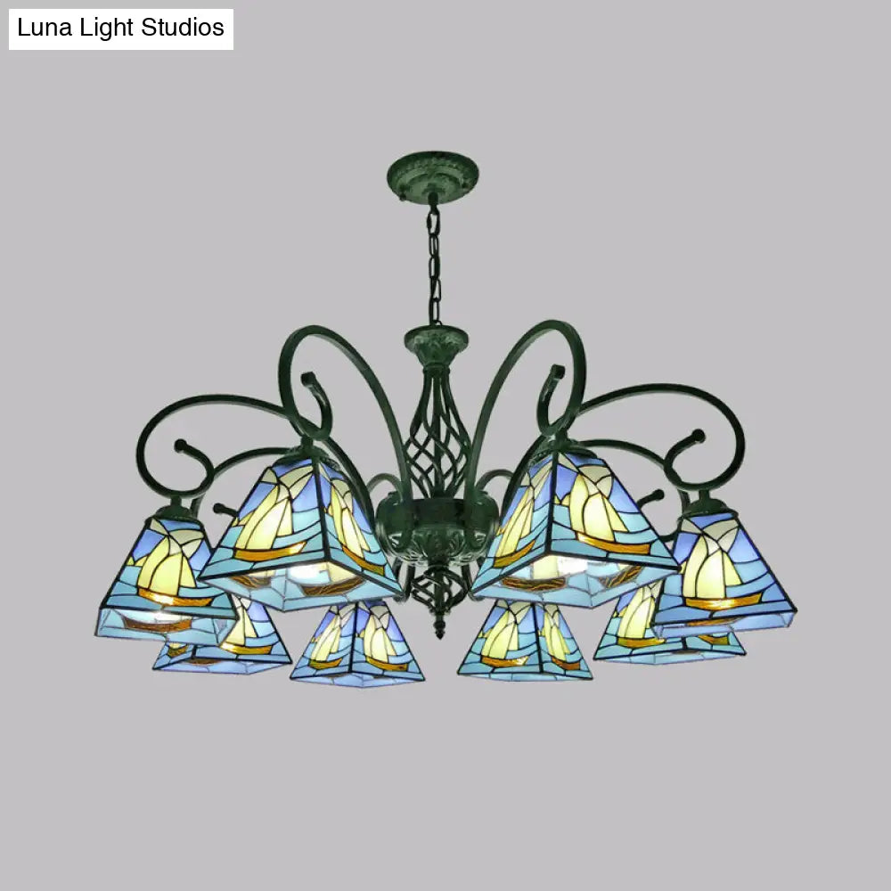 Stained Glass Chandelier Pendant for Traditional Dining Rooms