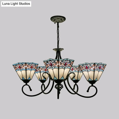 Stained Glass Chandelier Pendant for Traditional Dining Rooms