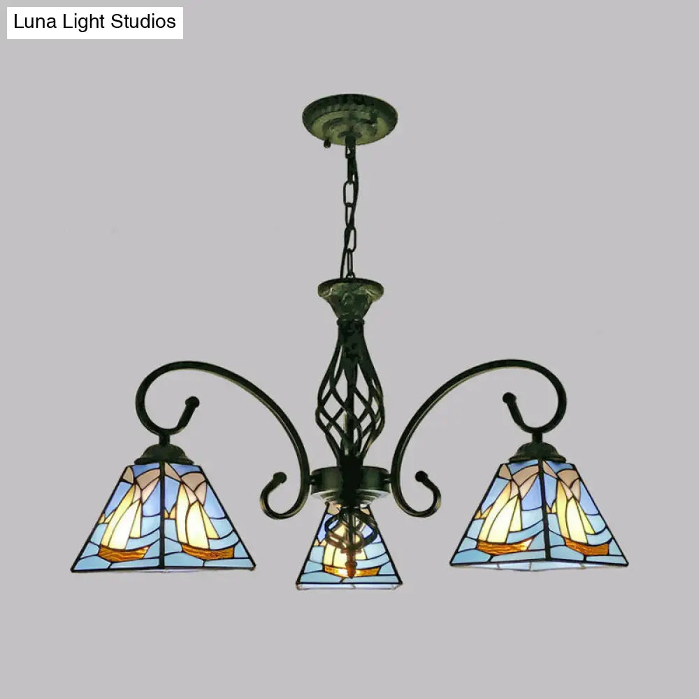 Stained Glass Chandelier Pendant for Traditional Dining Rooms