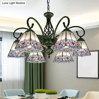Stained Glass Chandelier Pendant for Traditional Dining Rooms