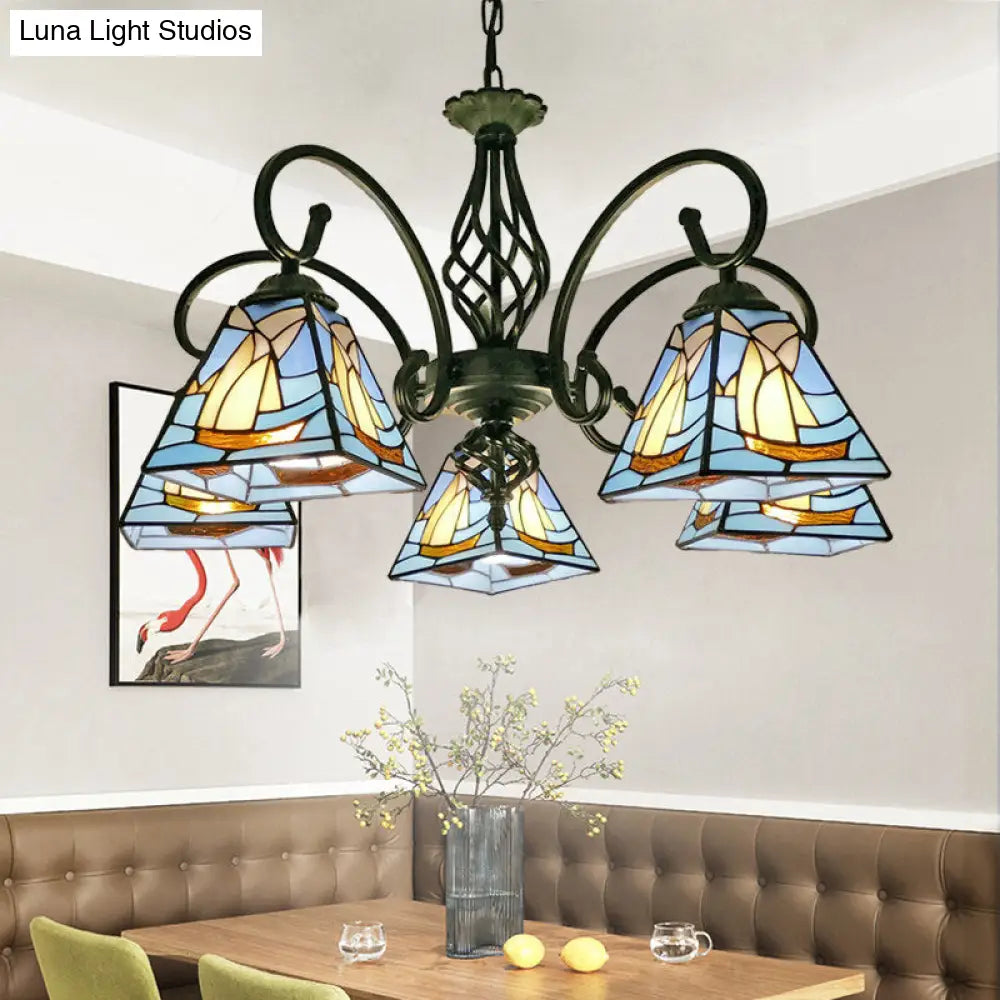Stained Glass Chandelier Pendant for Traditional Dining Rooms