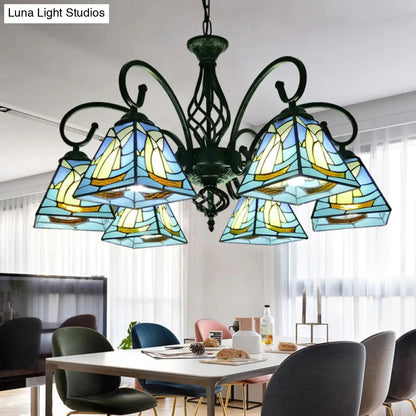 Stained Glass Chandelier Pendant for Traditional Dining Rooms