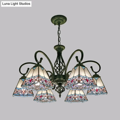 Stained Glass Chandelier Pendant for Traditional Dining Rooms
