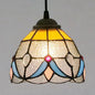 Stained Glass Tiffany Mini Pendant Light - Black Finish