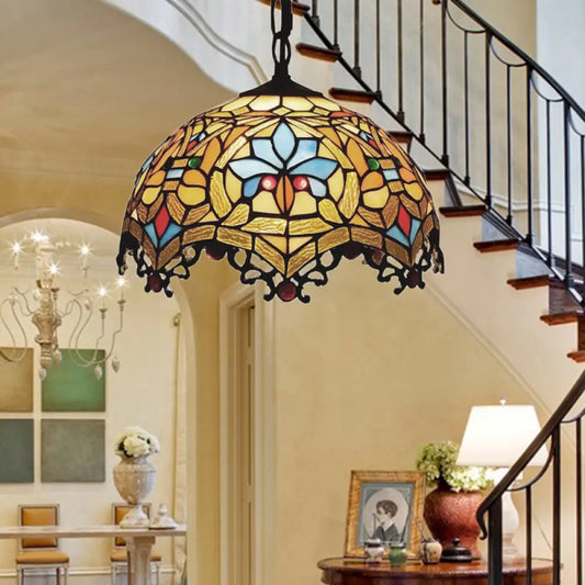 Stained Glass Victorian Hanging Lights for Dining Table and Ceiling