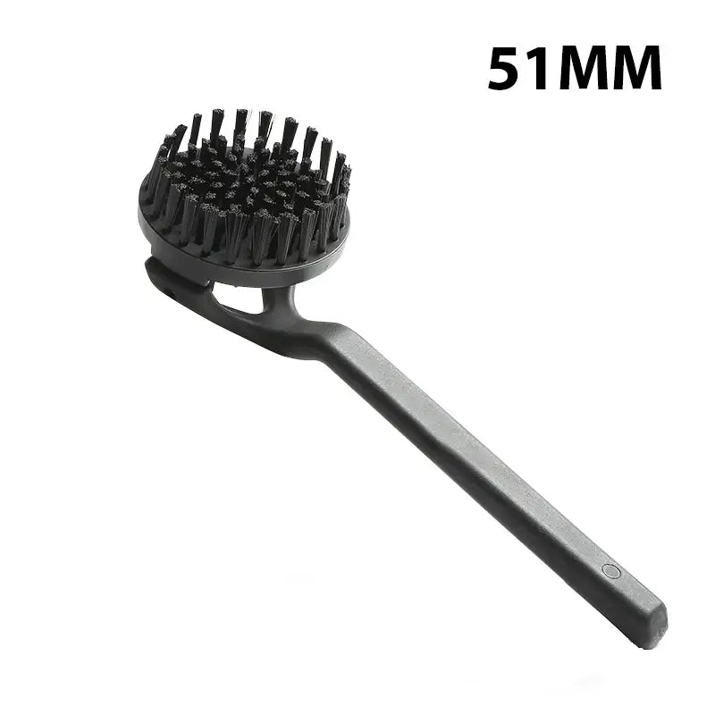 Black plastic coffee maker brush with dense black bristles 51mm for stainless steel adjustable kitchen cleaning tool