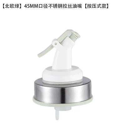 White plastic and stainless steel 45mm push-style bottle cap stopper with colored handle and brushed metal base