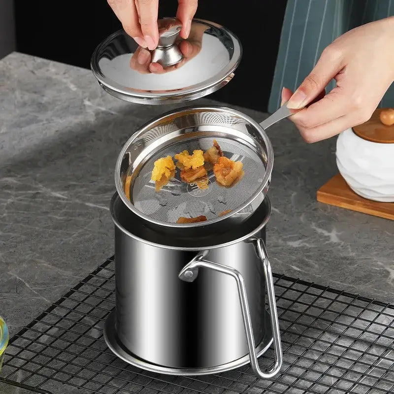 Stainless steel deep fryer pot with perforated mesh strainer and clear glass lid by decorbites deep fryer kitchen tool