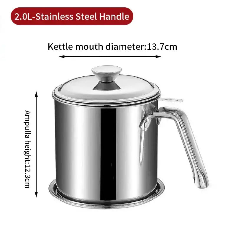 A sleek 2.0l stainless steel deep fryer pot with polished finish ergonomic handle by decorbites deep fryer