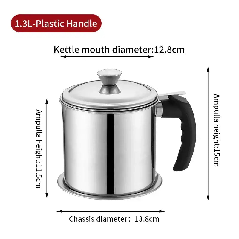Stainless steel deep fryer pot with strainer and tongs featuring a black plastic handle and lid by decorbites deep fryer