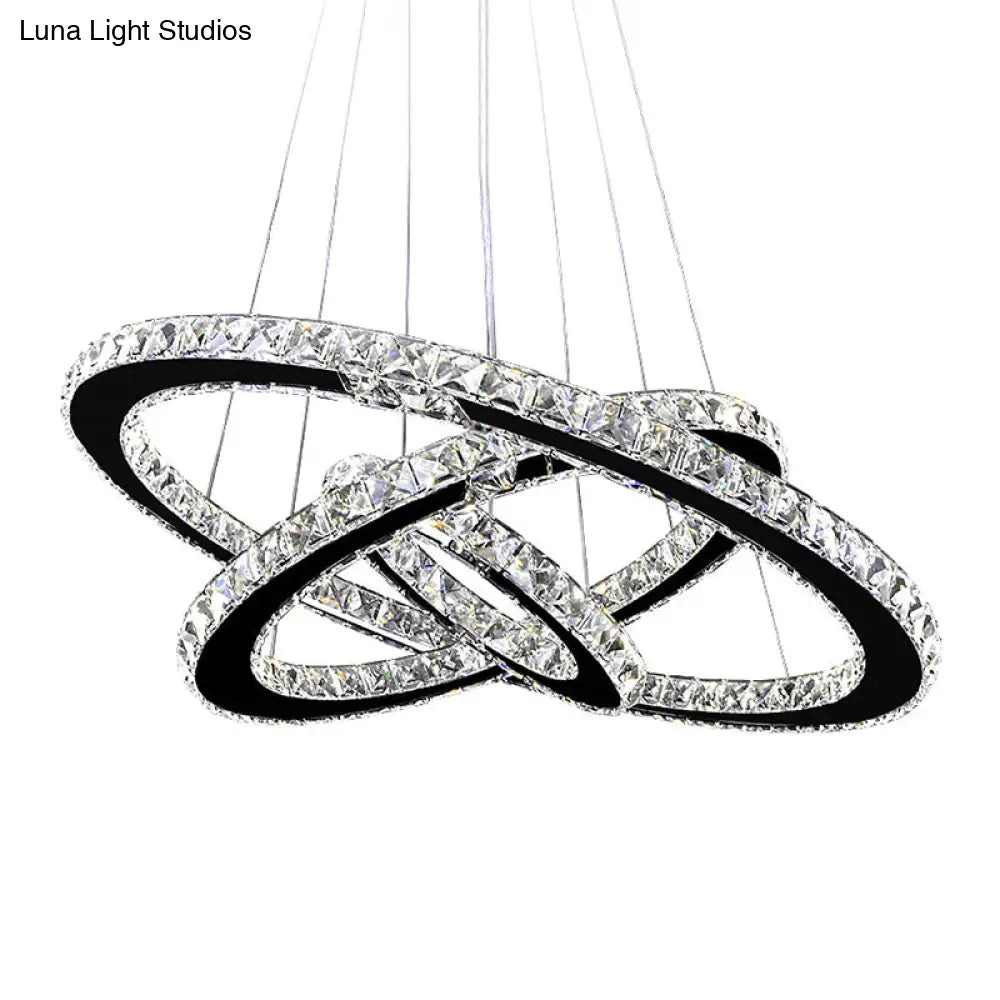 Stainless Steel Interlace Rings Pendant Light for Modern Bedrooms