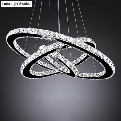 Stainless Steel Interlace Rings Pendant Light for Modern Bedrooms