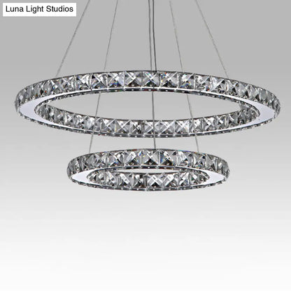 Stainless Steel Interlace Rings Pendant Light for Modern Bedrooms