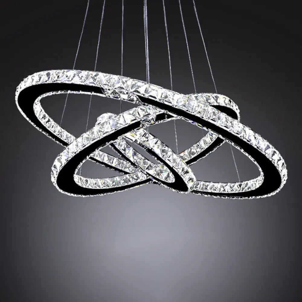 Stainless Steel Interlace Rings Pendant Light for Modern Bedrooms