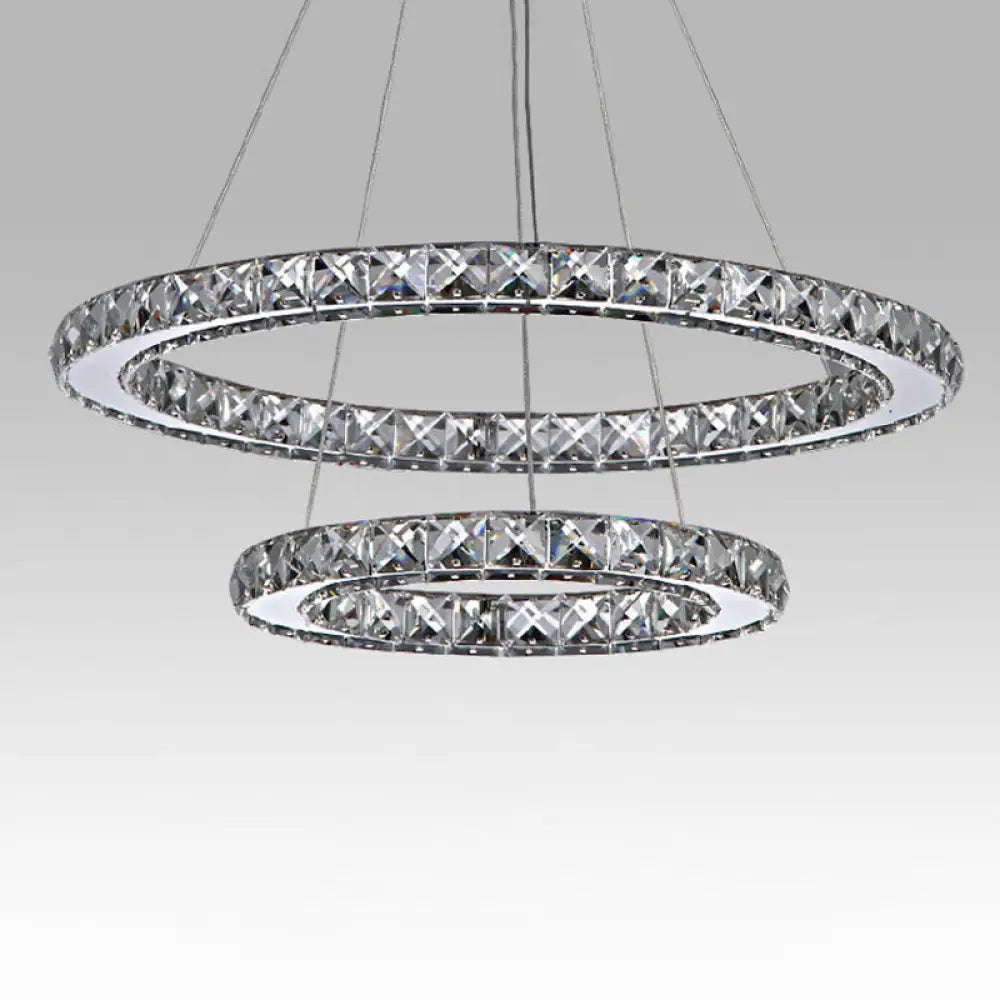 Stainless Steel Interlace Rings Pendant Light for Modern Bedrooms