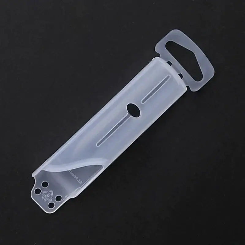 Transparent plastic wall mount bracket with handle and three holes for decorbites knife scabbard set use