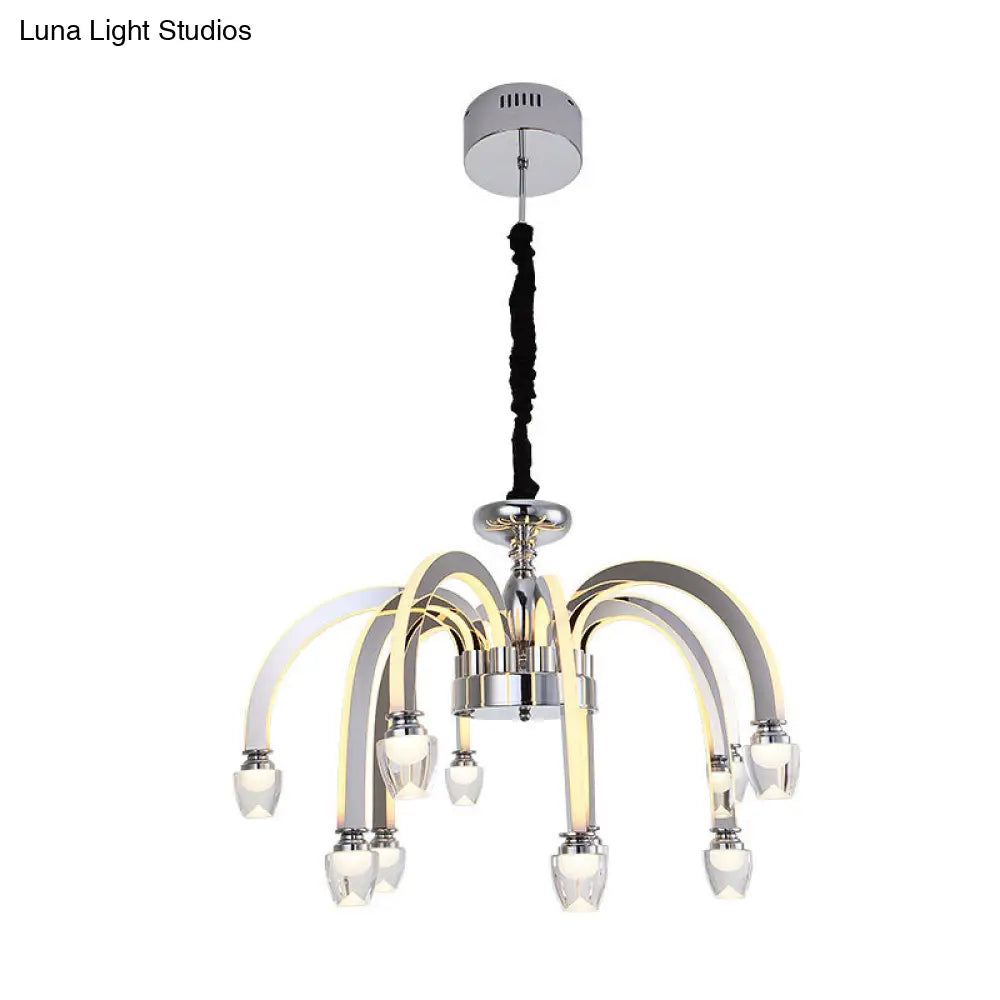 Lámpara de araña colgante moderna de acero inoxidable para comedor - Kit de luz LED colgante