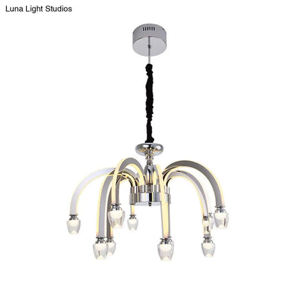 Lámpara de araña colgante moderna de acero inoxidable para comedor - Kit de luz LED colgante