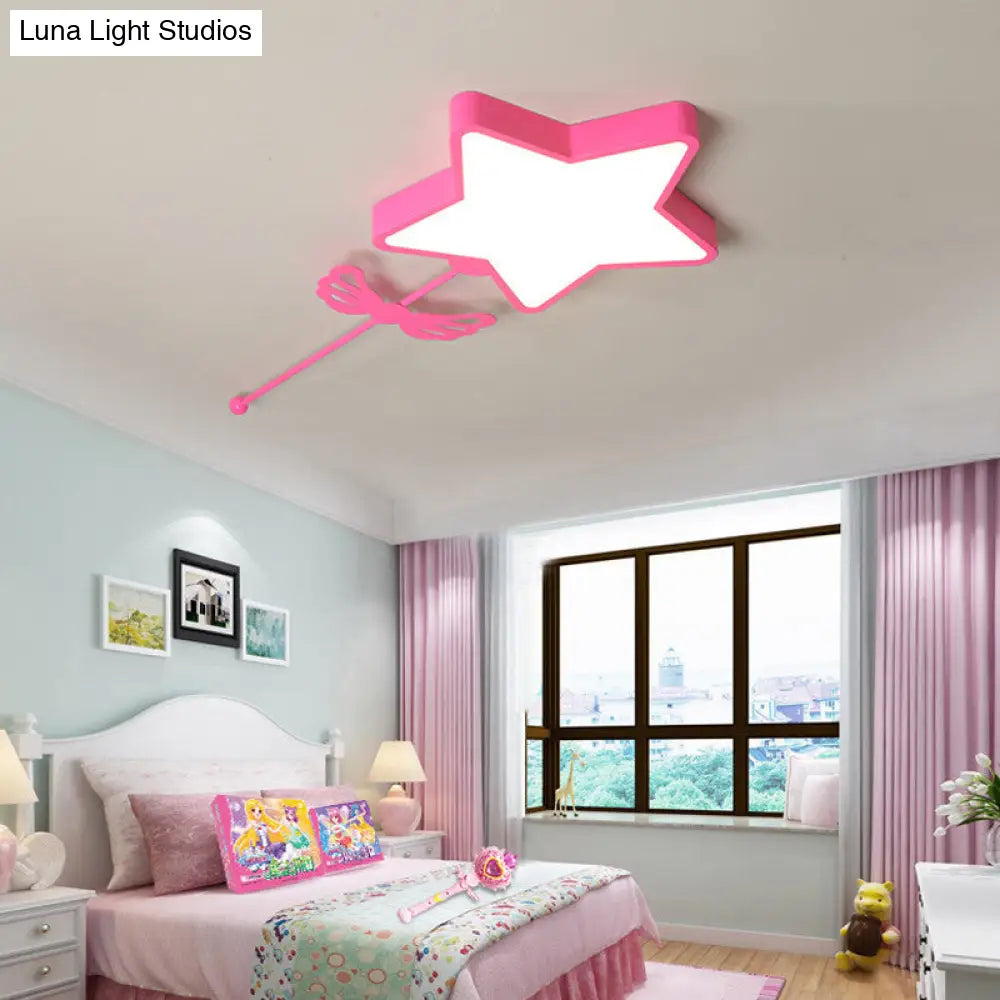 DecorBites™ DecorBites™ Star Acrylic Ceiling Light for Modern Kid's Bedroom - Flush Mount Fixture