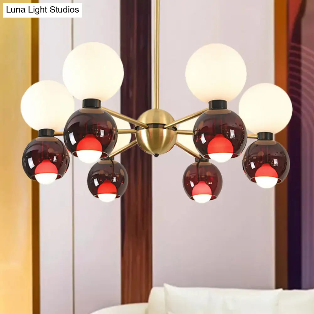 Lámpara de techo Starburst - 12 luces, lámpara colgante contemporánea de metal en latón