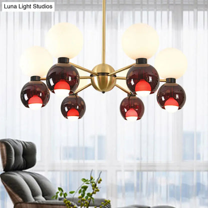 Lámpara de techo Starburst - 12 luces, lámpara colgante contemporánea de metal en latón