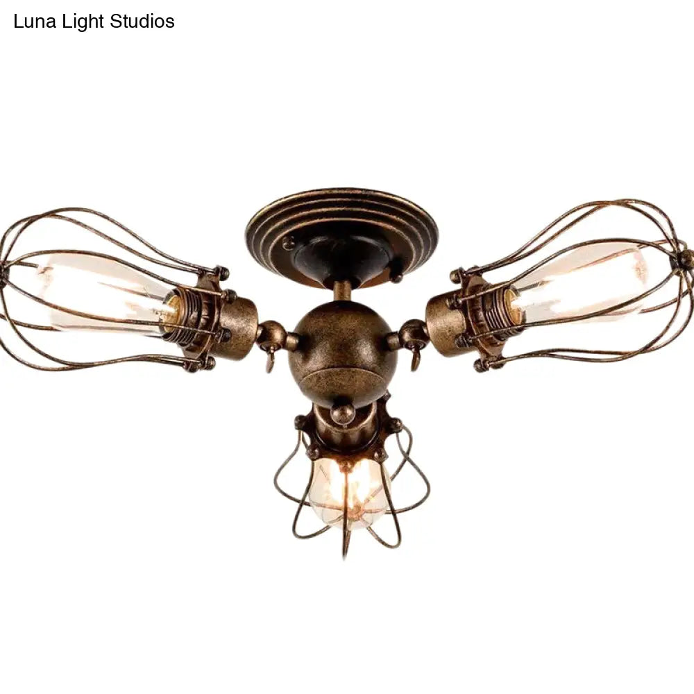 DecorBites™ DecorBites™ Starburst Ceiling Light Fixture - Retro Industrial Metal Flush Mount for Bedroom