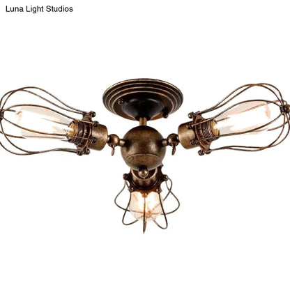 DecorBites™ DecorBites™ Starburst Ceiling Light Fixture - Retro Industrial Metal Flush Mount for Bedroom