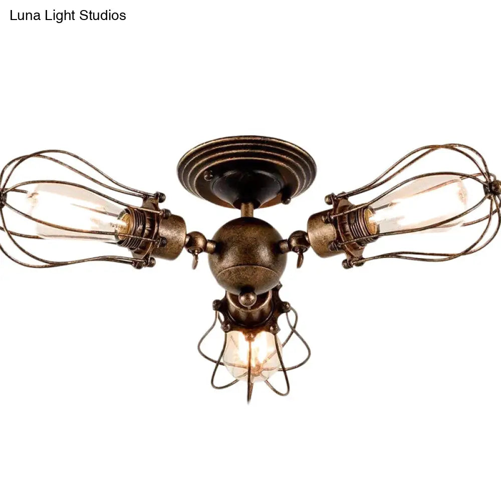 DecorBites™ DecorBites™ Starburst Ceiling Light Fixture - Retro Industrial Metal Flush Mount for Bedroom