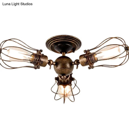 DecorBites™ DecorBites™ Starburst Ceiling Light Fixture - Retro Industrial Metal Flush Mount for Bedroom