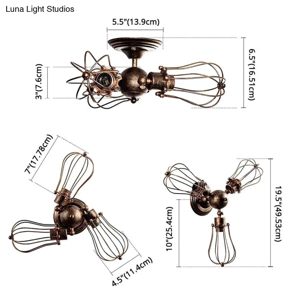 DecorBites™ DecorBites™ Starburst Ceiling Light Fixture - Retro Industrial Metal Flush Mount for Bedroom