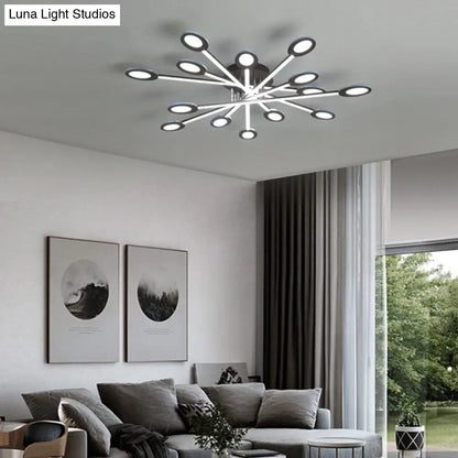 DecorBites™ DecorBites™ Starburst LED Semi Flush Ceiling Light in Warm/White, Minimalistic Design, Acrylic, 31.5"/45" Wide, Brown