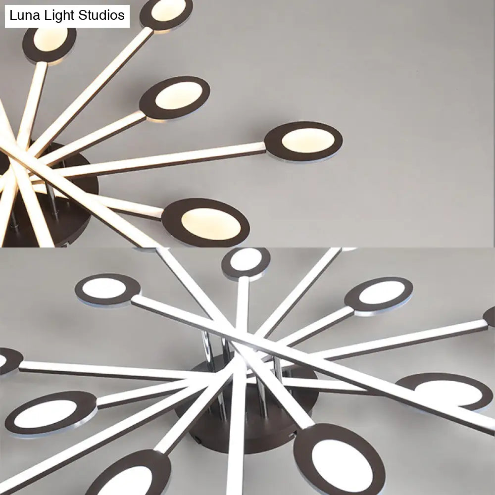 DecorBites™ DecorBites™ Starburst LED Semi Flush Ceiling Light in Warm/White, Minimalistic Design, Acrylic, 31.5"/45" Wide, Brown
