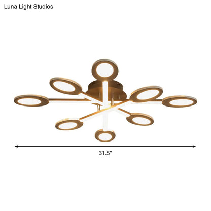 DecorBites™ DecorBites™ Starburst LED Semi Flush Ceiling Light in Warm/White, Minimalistic Design, Acrylic, 31.5"/45" Wide, Brown