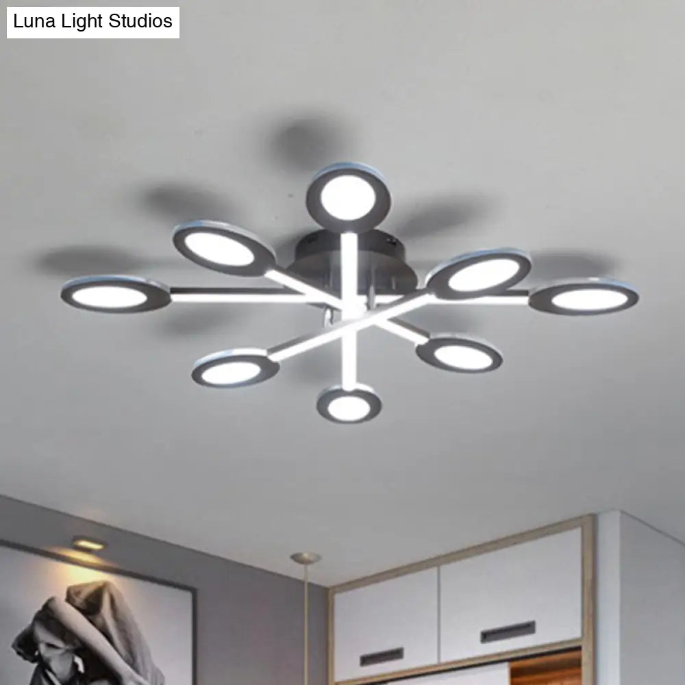 DecorBites™ DecorBites™ Starburst LED Semi Flush Ceiling Light in Warm/White, Minimalistic Design, Acrylic, 31.5"/45" Wide, Brown